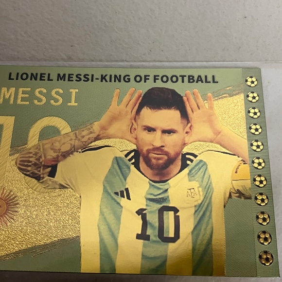 5 Lionel Messi Gold Foil Argentina Bank Note Notes Soccer Football Futbol #10 - Picture 2 of 10